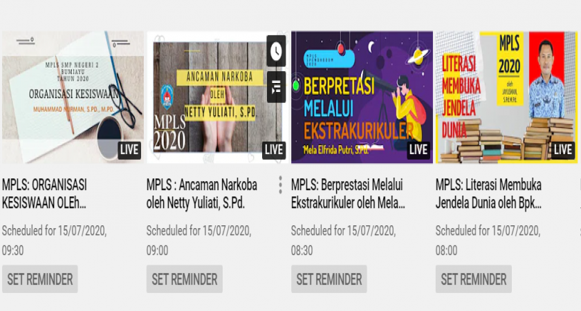 JADWAL MPLS HARI KEDUA VIA YOUTUBE STREAMING